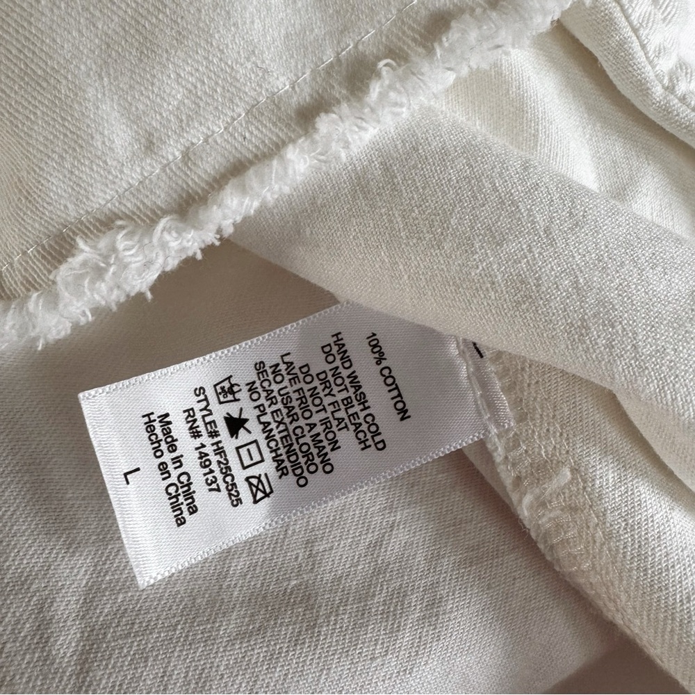 Sz L Hudson Gray 100% Cotton Laurie Mini Summer Dress In Creamy White NWT - Picture 5 of 8